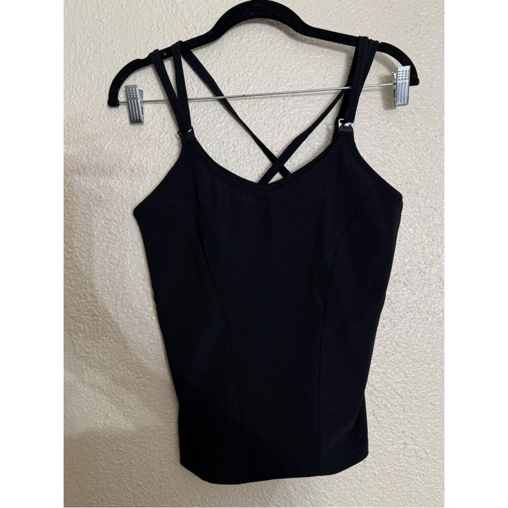 Mommojo lactivewear breast feeding nursing Black Strappy Tank Top size Small